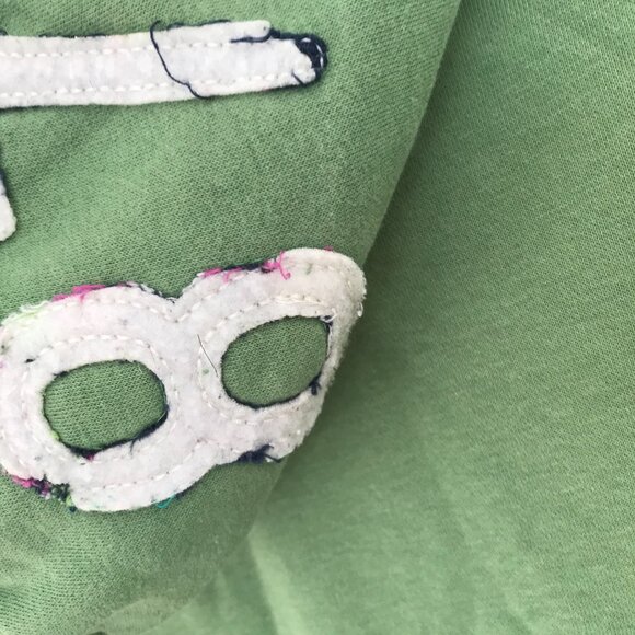 Y2K Aeropostale hoodie green women S spell out hood zip patches retro skater - Picture 6 of 9